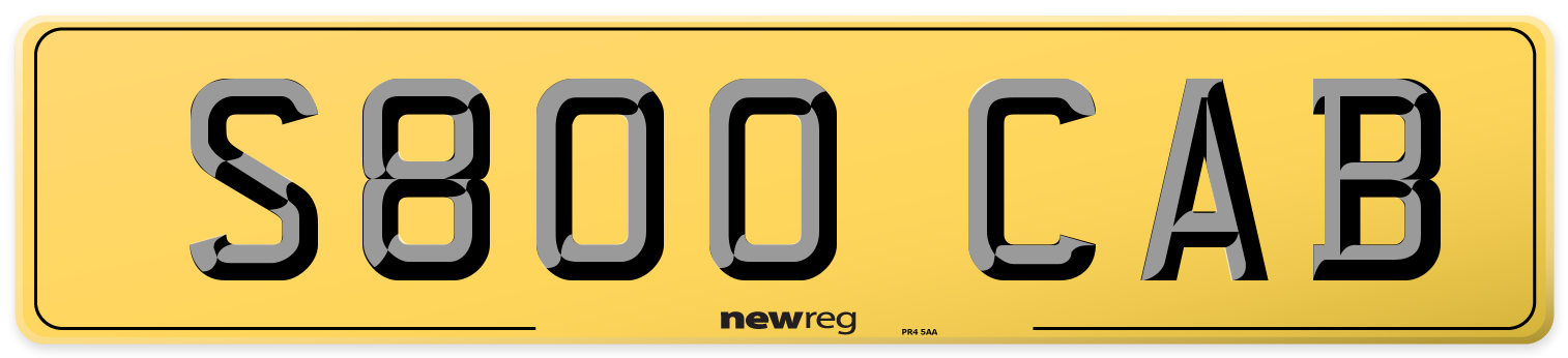 S800 CAB Rear Number Plate