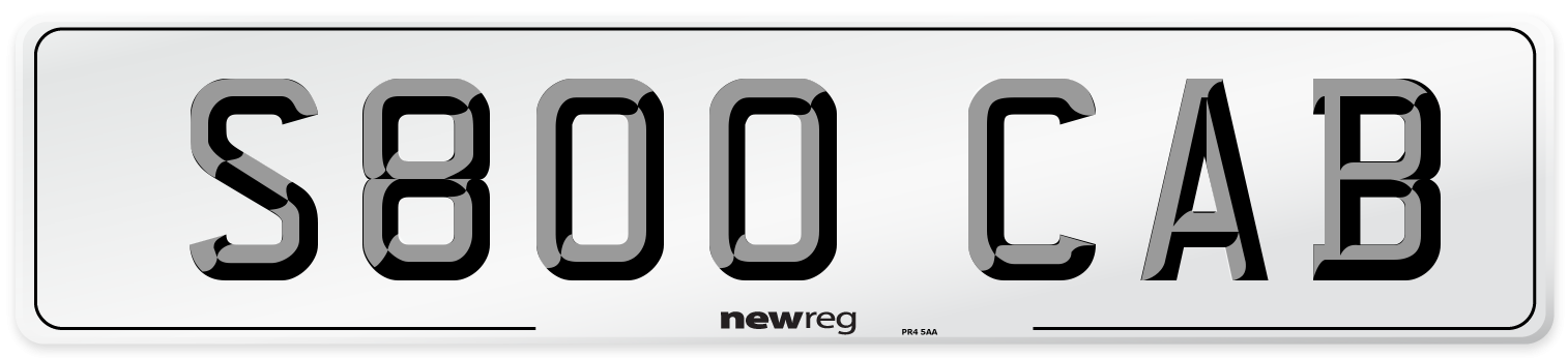 S800 CAB Front Number Plate