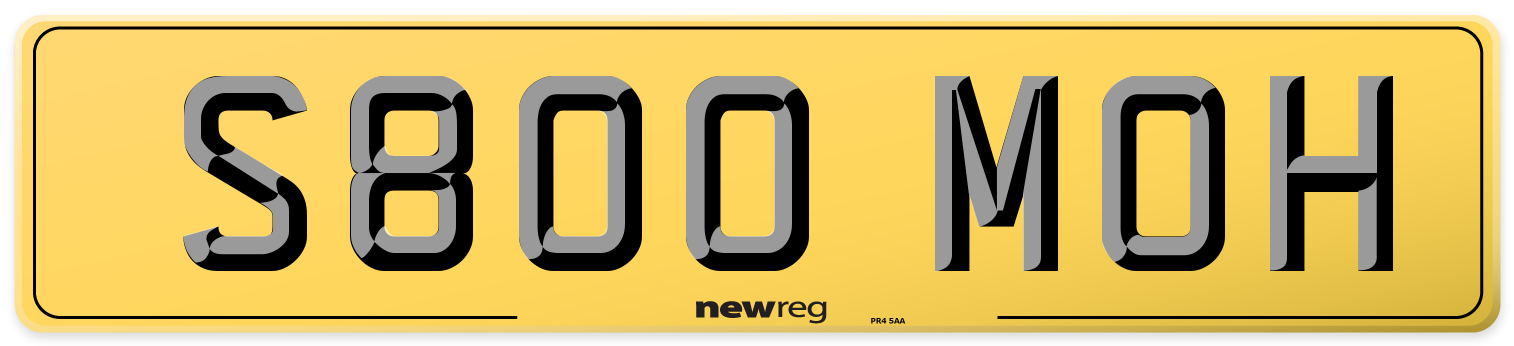 S800 MOH Rear Number Plate