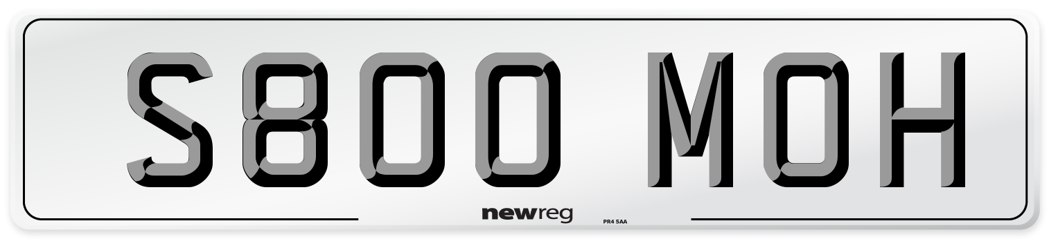 S800 MOH Front Number Plate