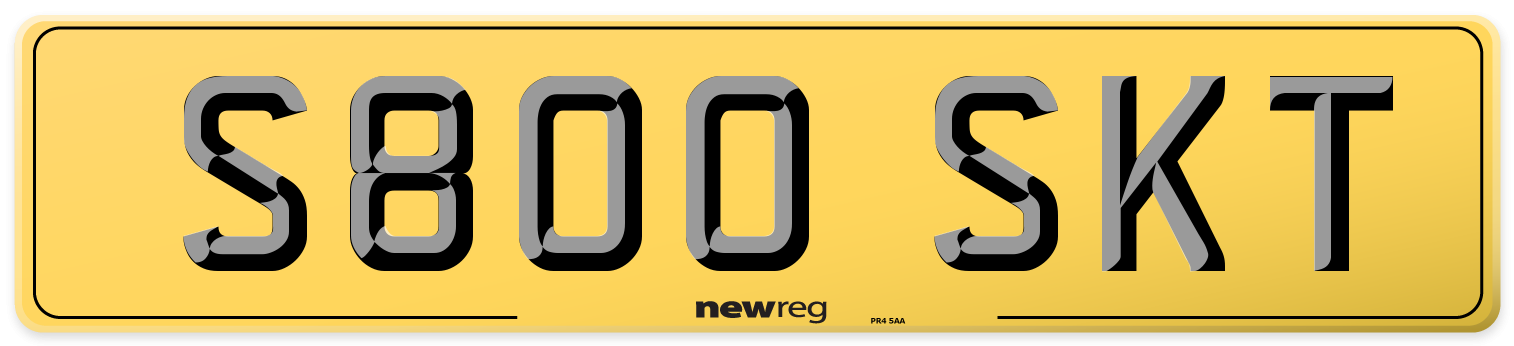 S800 SKT Rear Number Plate