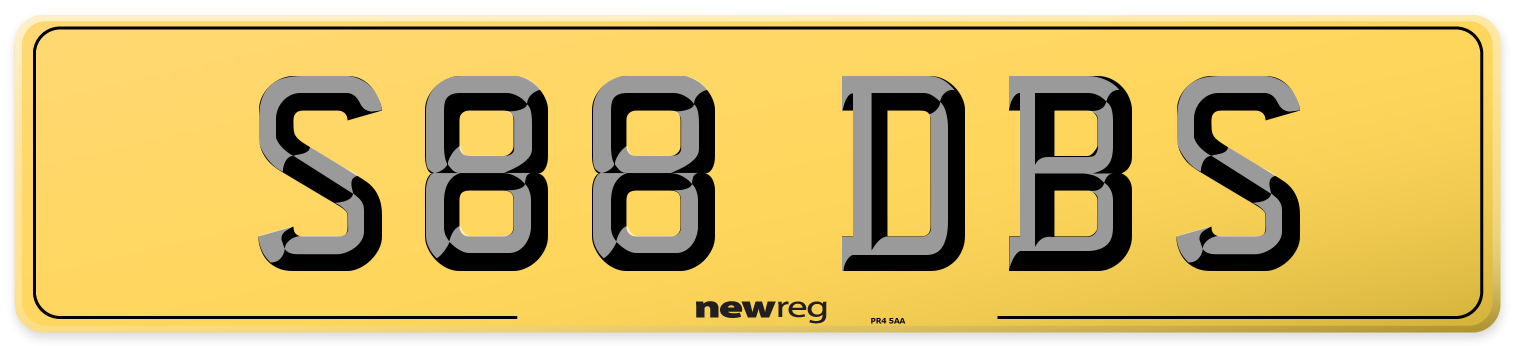 S88 DBS Rear Number Plate