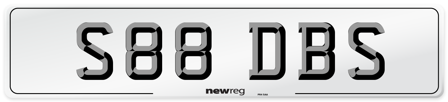 S88 DBS Front Number Plate