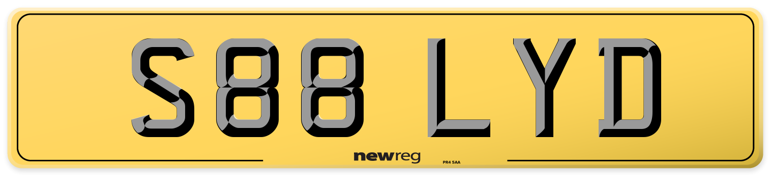 S88 LYD Rear Number Plate