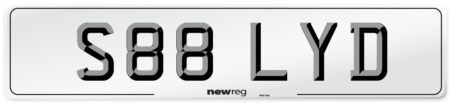S88 LYD Front Number Plate