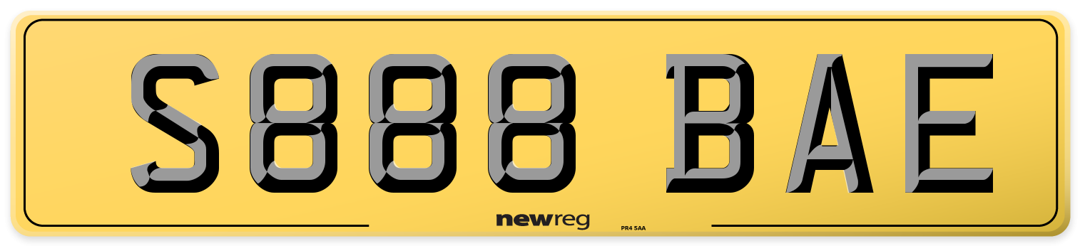 S888 BAE Rear Number Plate