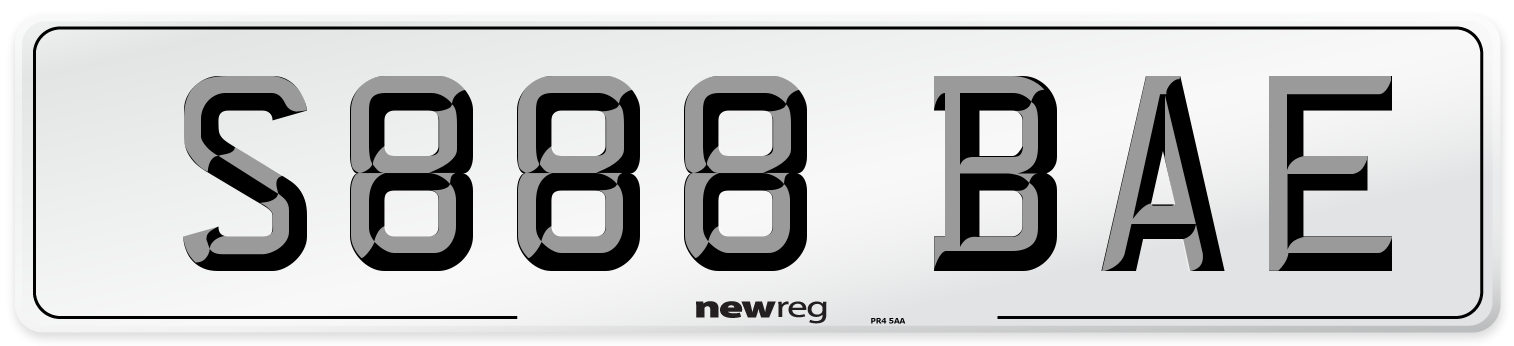S888 BAE Front Number Plate