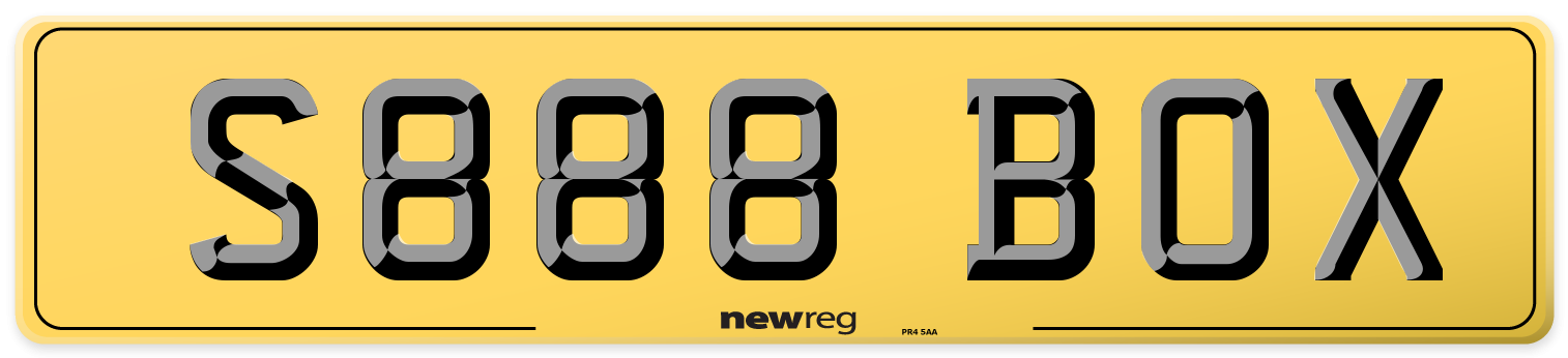 S888 BOX Rear Number Plate
