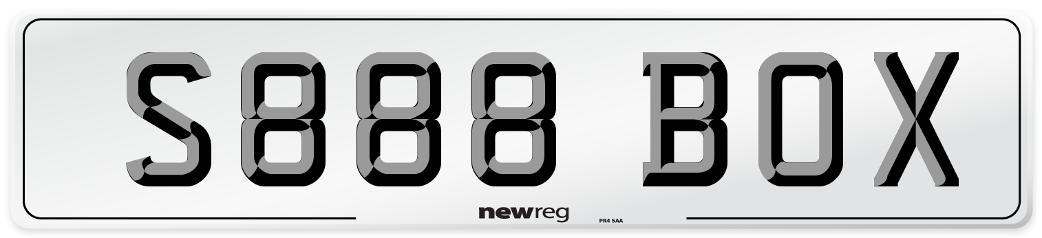 S888 BOX Front Number Plate