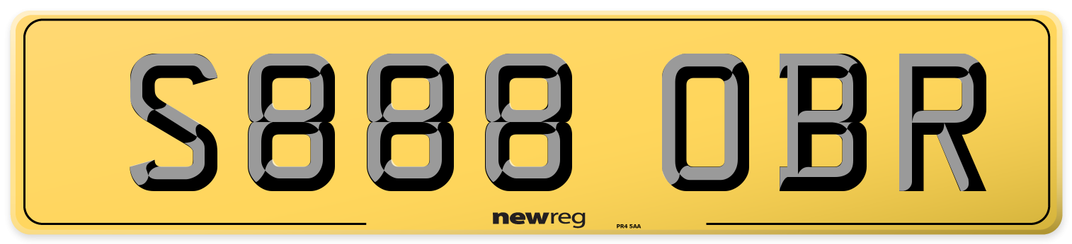 S888 OBR Rear Number Plate