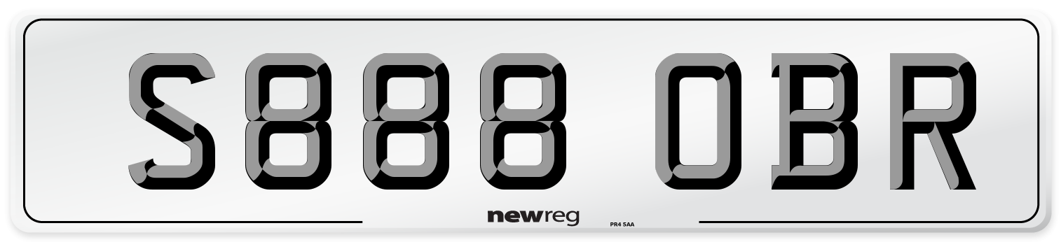S888 OBR Front Number Plate
