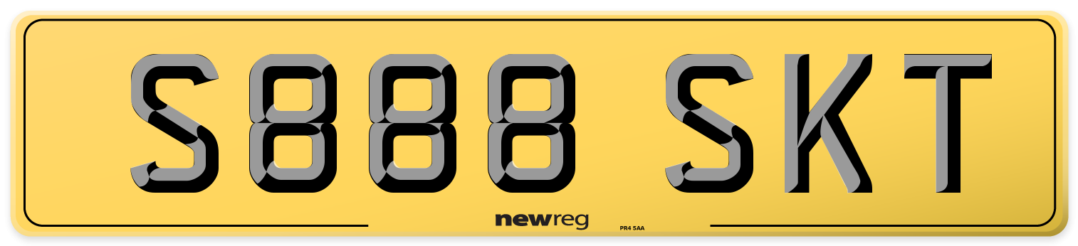 S888 SKT Rear Number Plate