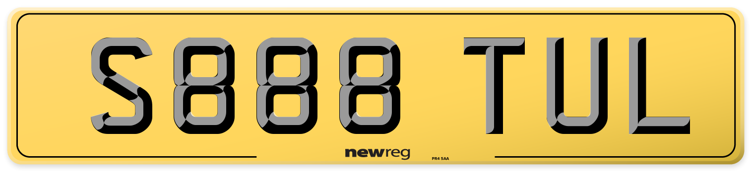 S888 TUL Rear Number Plate