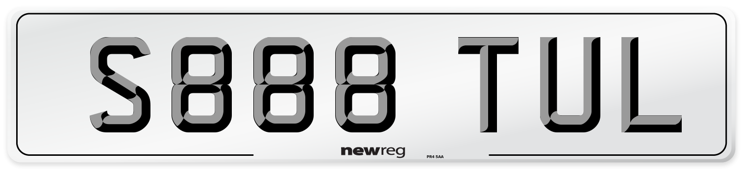 S888 TUL Front Number Plate