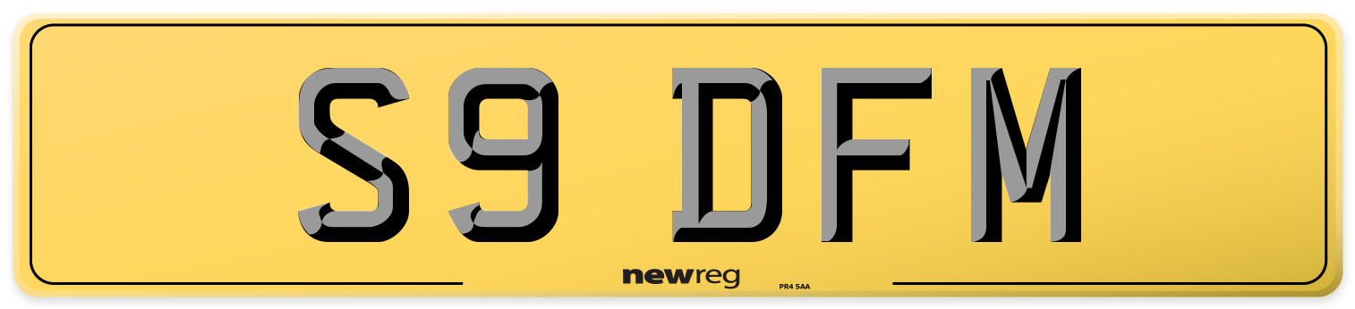 S9 DFM Rear Number Plate