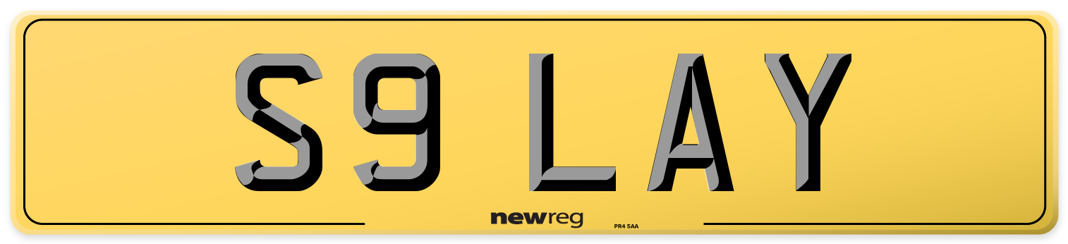 S9 LAY Rear Number Plate