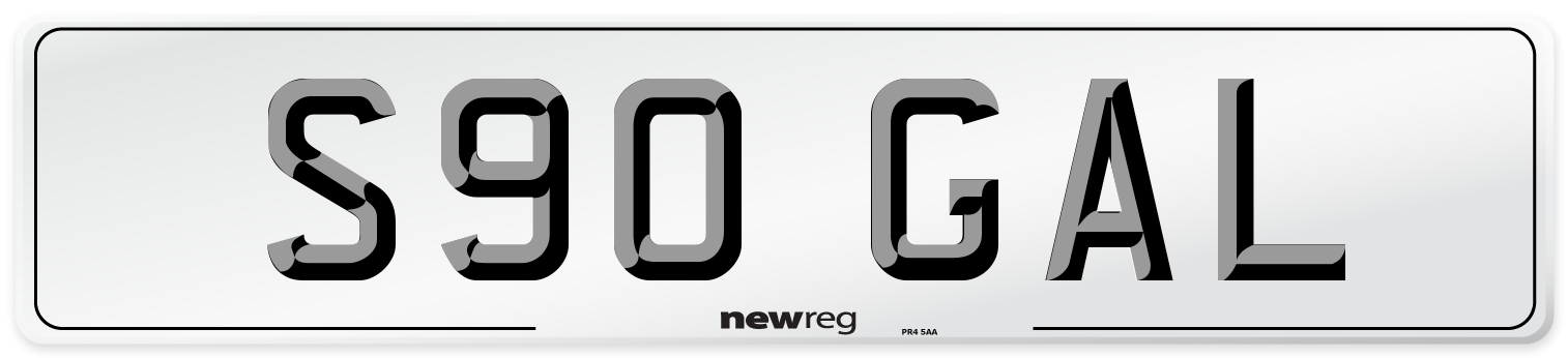 S90 GAL Front Number Plate