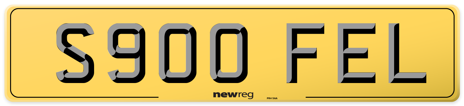 S900 FEL Rear Number Plate