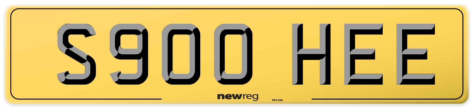 S900 HEE Rear Number Plate