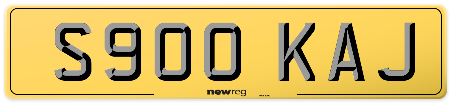 S900 KAJ Rear Number Plate