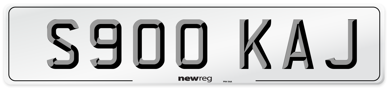 S900 KAJ Front Number Plate