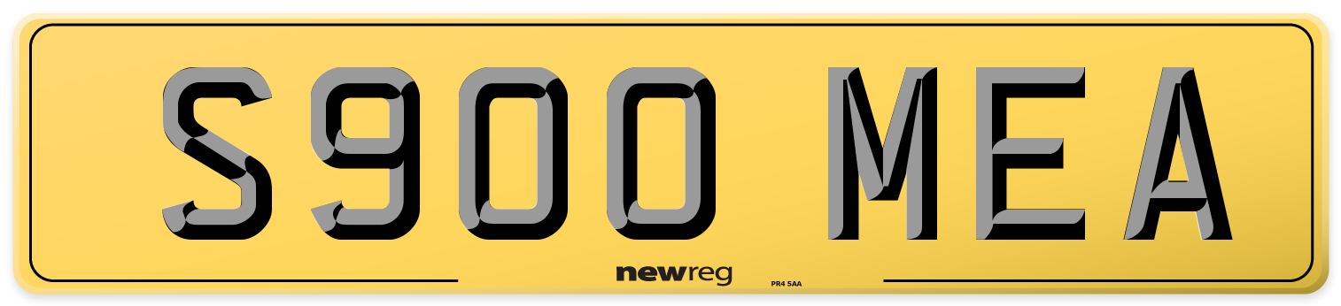 S900 MEA Rear Number Plate