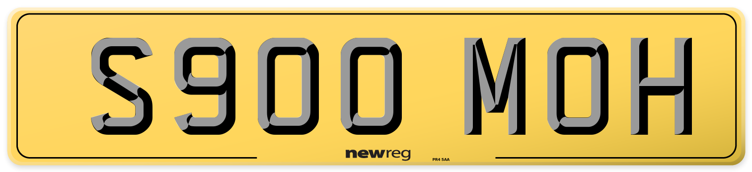 S900 MOH Rear Number Plate