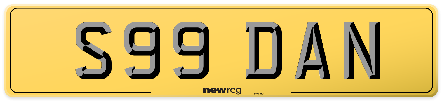 S99 DAN Rear Number Plate
