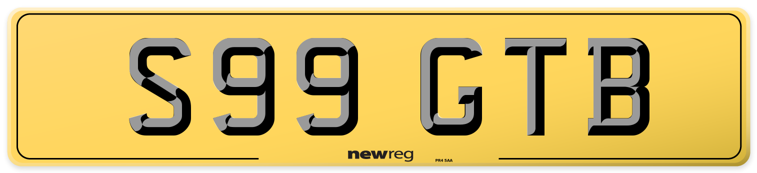 S99 GTB Rear Number Plate