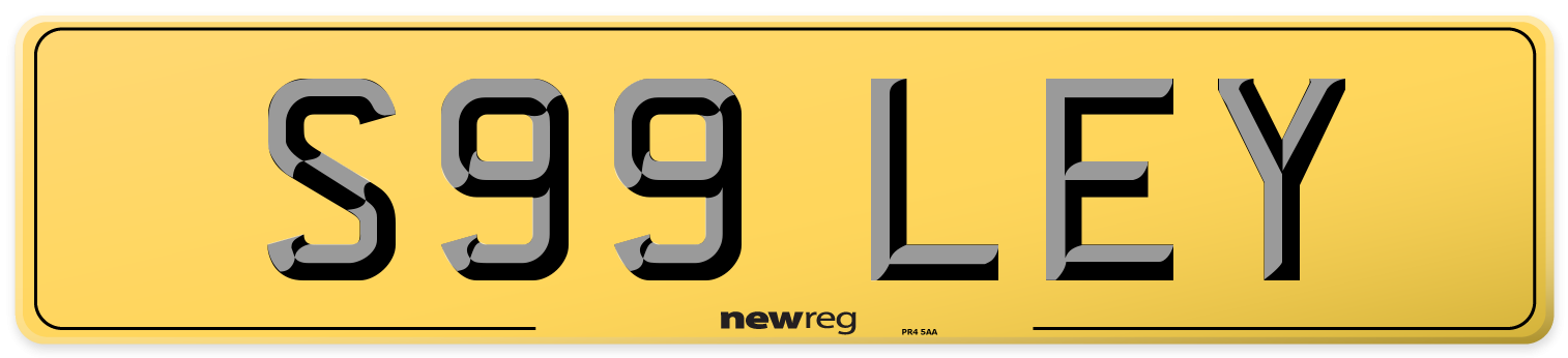 S99 LEY Rear Number Plate
