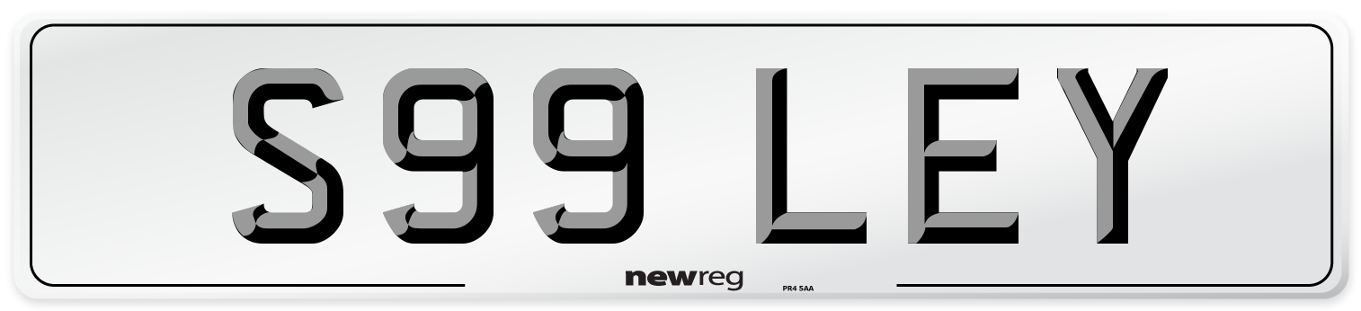S99 LEY Front Number Plate