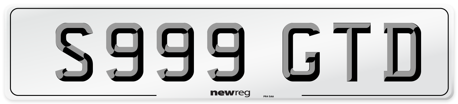 S999 GTD Front Number Plate