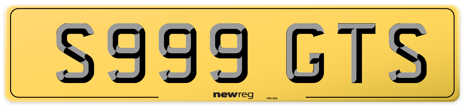 S999 GTS Rear Number Plate