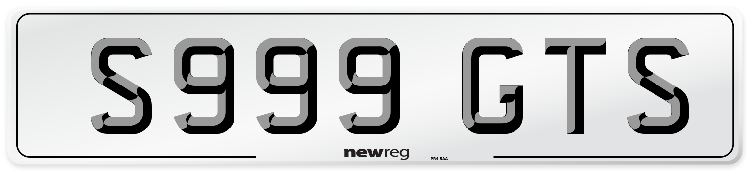 S999 GTS Front Number Plate