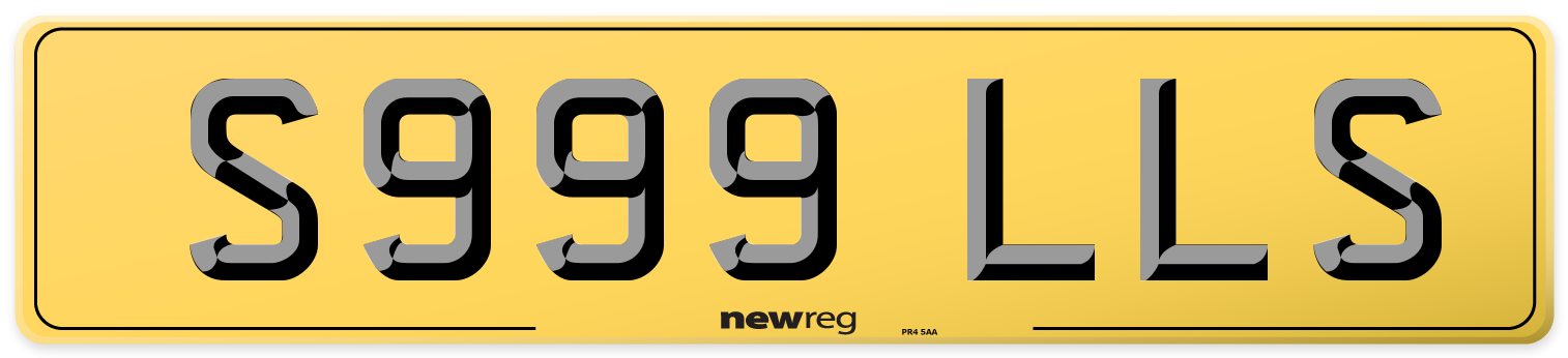 S999 LLS Rear Number Plate