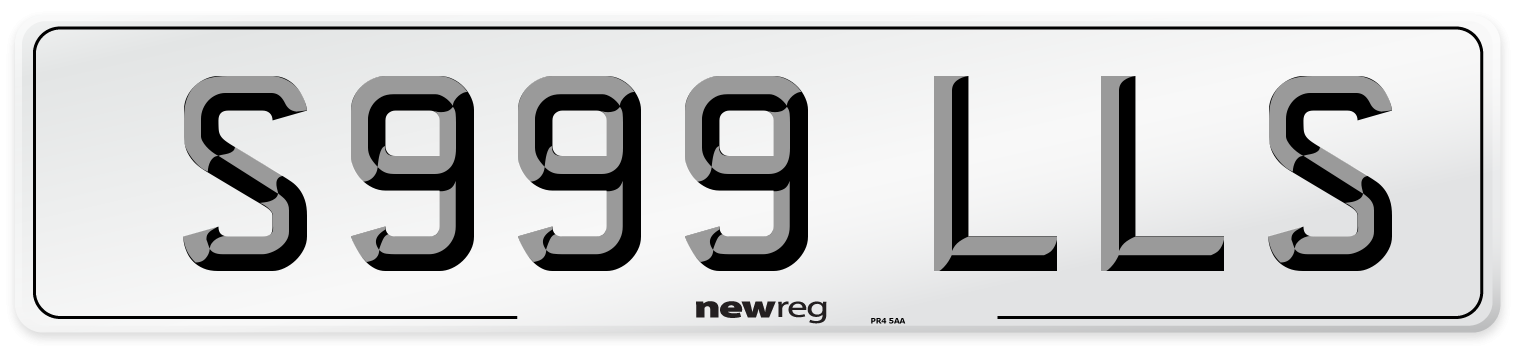 S999 LLS Front Number Plate
