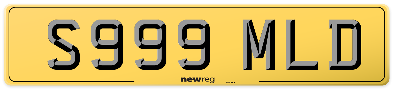 S999 MLD Rear Number Plate