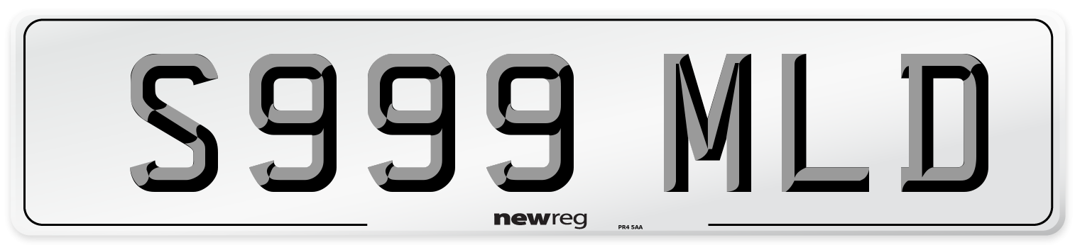 S999 MLD Front Number Plate