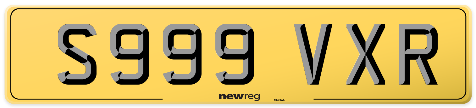 S999 VXR Rear Number Plate