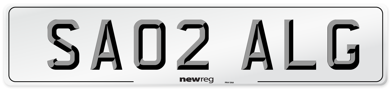 SA02 ALG Front Number Plate