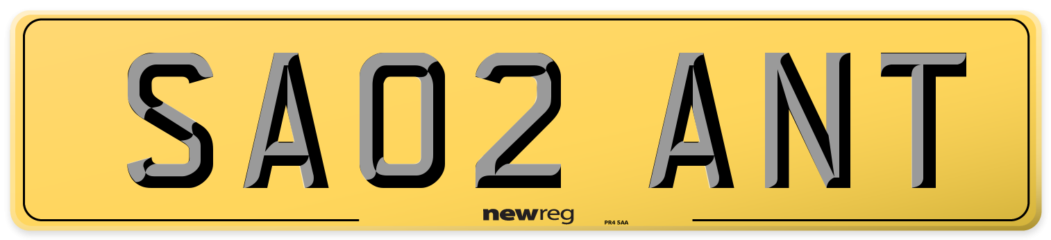SA02 ANT Rear Number Plate