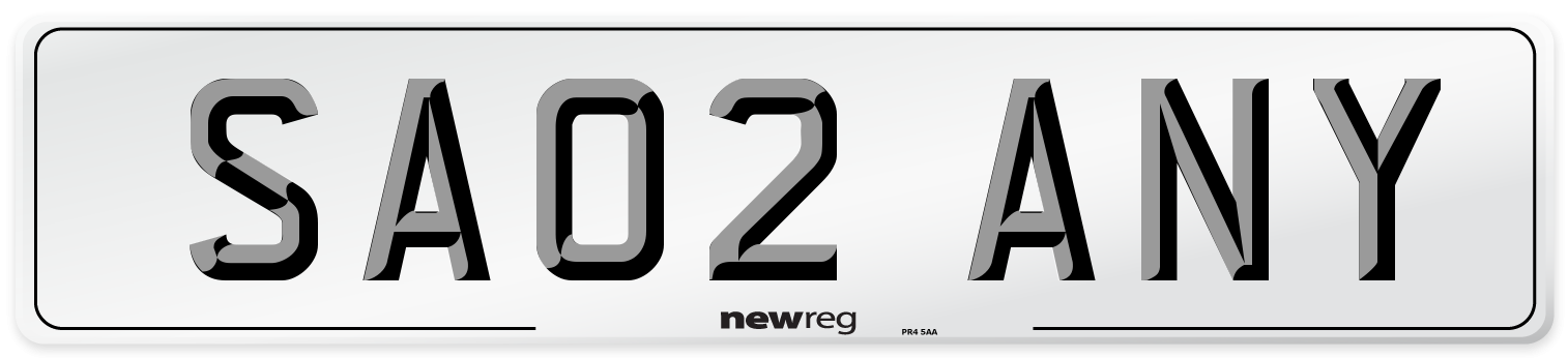 SA02 ANY Front Number Plate