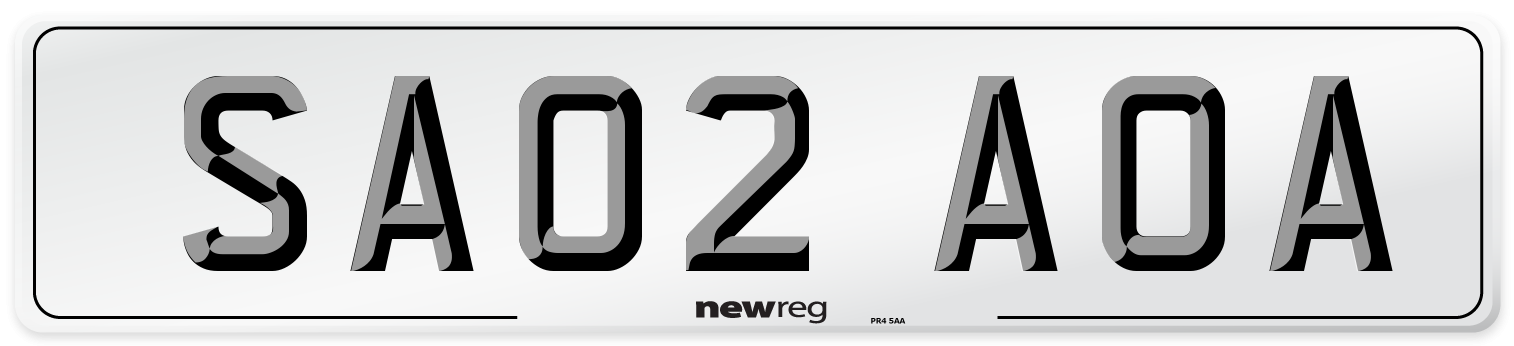 SA02 AOA Front Number Plate