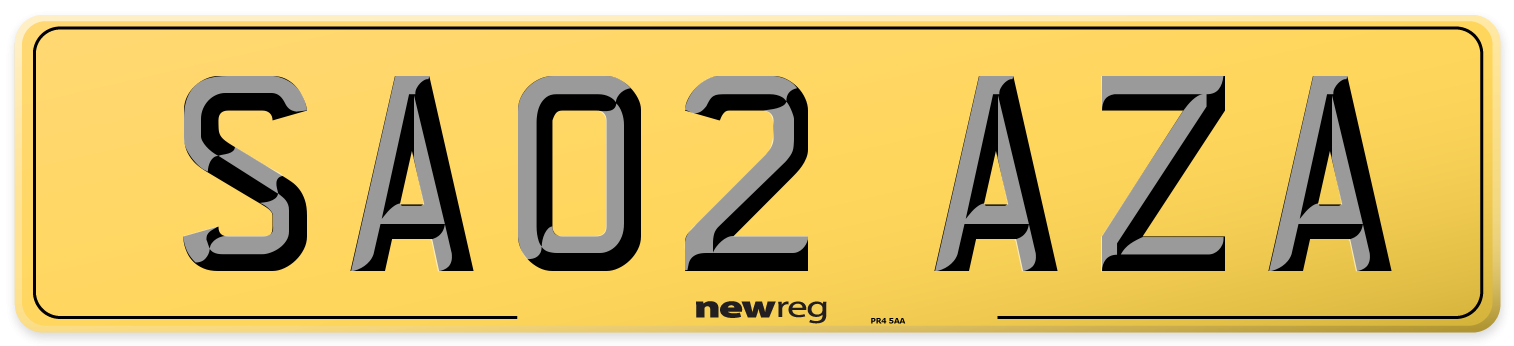 SA02 AZA Rear Number Plate