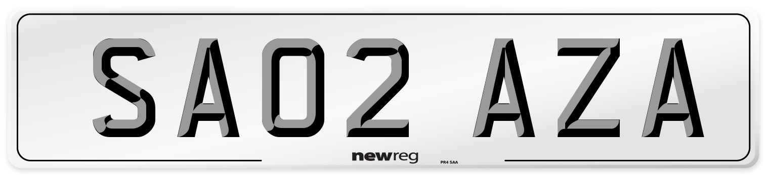SA02 AZA Front Number Plate