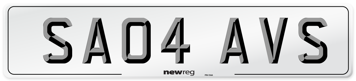 SA04 AVS Front Number Plate