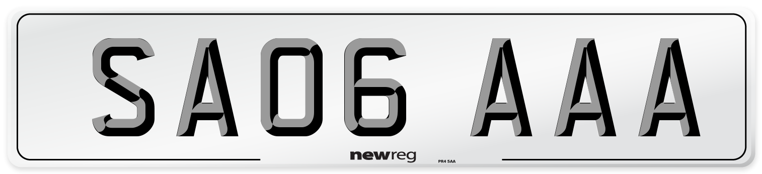 SA06 AAA Front Number Plate