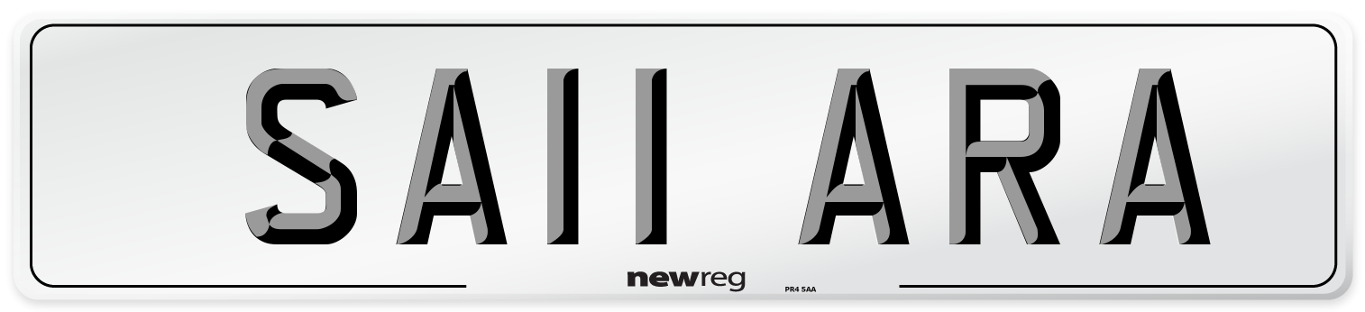 SA11 ARA Front Number Plate