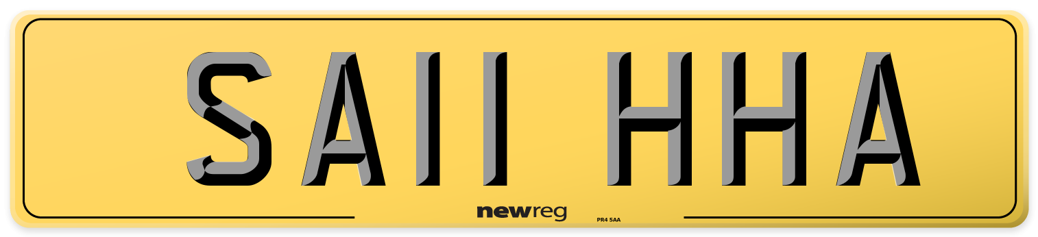 SA11 HHA Rear Number Plate