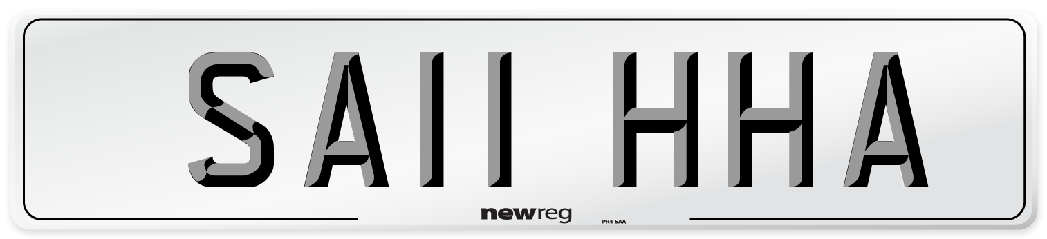 SA11 HHA Front Number Plate